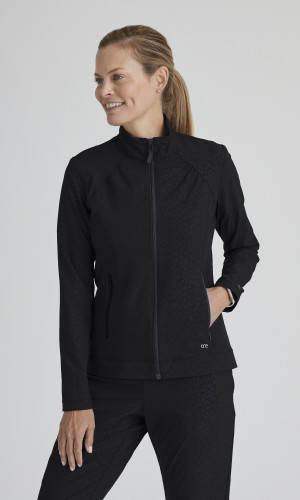 Womens 2pkt Shrred Printed Zip Jocket